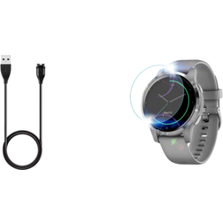 Evermart Charging Cable & Screen Protector for Garmin Vivomove 3