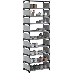 vidaXL 10-Tier Grey 54 x 28 x 158 cm Shoe Rack