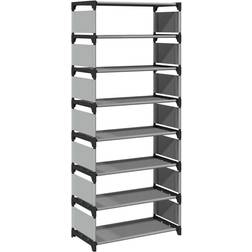 vidaXL 8-Tier Grey 54 x 28 x 124 cm Shoe Rack