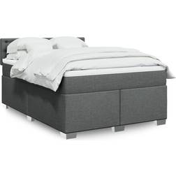 vidaXL mit Matratze 160x200 cm Dunkelgrau Boxspringbett