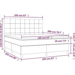 vidaXL mit Matratze Blau 160x200 cm Boxspringbett