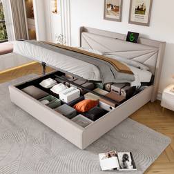 Flieks Polsterbett 160 x 200 cm Beige Rahmenbett