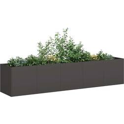 vidaXL Odlingslåda Svart 200 x 40 x 40 cm Kallvalsat Stål 40x400x40cm