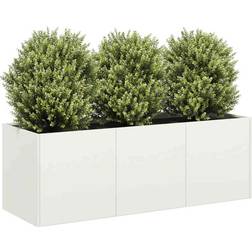 vidaXL Odlingslåda Vit 120x40x40 cm Kallvalsat Stål