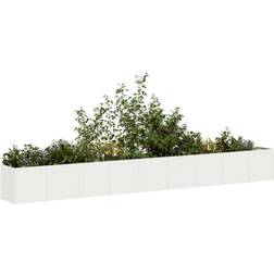 vidaXL Odlingslåda Vit 360 x 40 x 40 cm Kallvalsat Stål