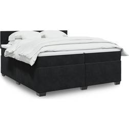 vidaXL Med Madras 200x200 cm Fløjl Sort Kontinentalseng