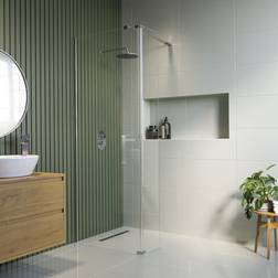 Corvus Wet Room Shower Screen 1400mm Frameless 300mm Hinged