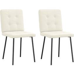 vidaXL 4101066 Cream Kitchen Chair 83cm 2pcs
