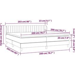 vidaXL Ramsäng Med Madrass Mörkgrön 200x200 cm Sammet Kontinentalsäng