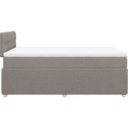 vidaXL Ramsäng Med Madrass Taupe 120x190 cm Kontinentalsäng