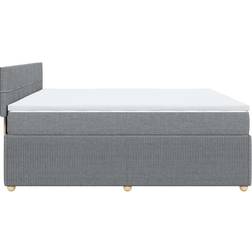 vidaXL Ramsäng Med Madrass Ljusgrå 200x200 cm Kontinentalsäng