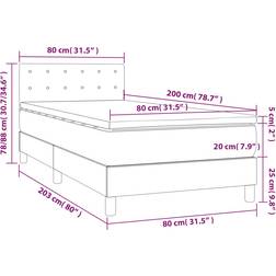 vidaXL Ramsäng Med Madrass Mörkgrön 80x200 cm Kontinentalsäng