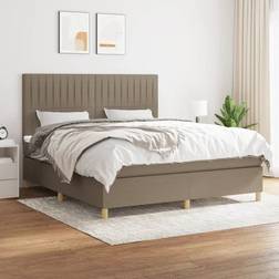 vidaXL Med Madras 180x200 cm Stof Gråbrun Kontinentalseng
