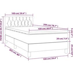 vidaXL Box Spring Con Colchón 100x200 cm Cama Continental