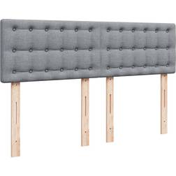 vidaXL Ramsäng Med Madrass Ljusgrå 140x190 cm Tyg Kontinentalsäng