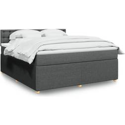 vidaXL Ramsäng Med Madrass Mörkgrå 180x200 cm Kontinentalsäng