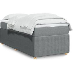 vidaXL Ramsäng Med Madrass Ljusgrå 90x190 cm Kontinentalsäng