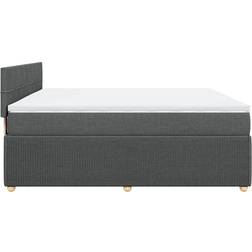 vidaXL Ramsäng Med Madrass Mörkgrå 180x200 cm Kontinentalsäng
