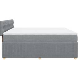 vidaXL Ramsäng Med Madrass Ljusgrå 180x200 cm Kontinentalsäng