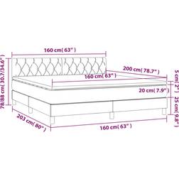 vidaXL Ramsäng Med Madrass Rosa 160x200 cm Kontinentalsäng