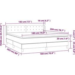 vidaXL Box Spring Con Colchón 180x200 cm Cama Continental