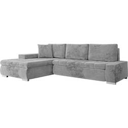 Mirjan24 Irja Bäddsoffa Med Divan 3-Sits I Plysch Grå Soffa