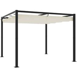 vidaXL Paviljong med Infällbart Tak 3 x 3 m Stål