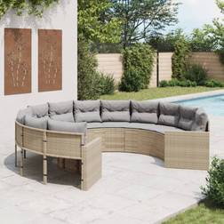 vidaXL Rund Polyrattan Havesofa Med Hynder Sofa