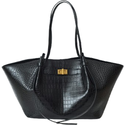 Gina Tricot Long Strap Bag - Black Croc