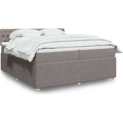 vidaXL Med Madras 200x200 cm Gråbrun Kontinentalseng