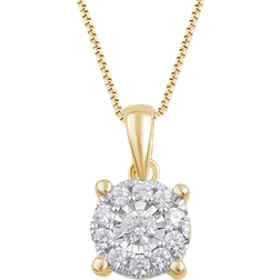 Macy's Halo Pendant Necklace - Gold/Diamonds