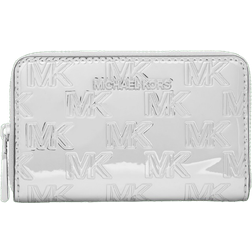 Michael Kors Jet Set Monogram Metallic Card Holder - Silver