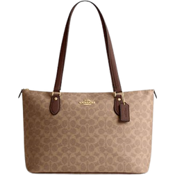 Coach Gallery Tote Bag In Signature Canvas - Gold/Tan/Brown