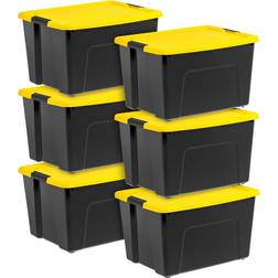Iris Buckled 60 Qt Yellow Storage Box 6pcs