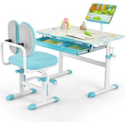 Costway Height-Adjustable Kid's Study Desk & Chair Set