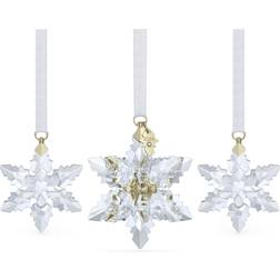 Swarovski Annual Edition 3D Set 2024 White/Gold Christmas Tree Ornament 4.4cm 3pcs