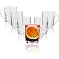 com-four 6x Teglas Med Handtag 240 ml Mugg 24cl 6st