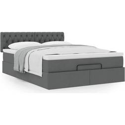 vidaXL Ottoman Sängram Med Madrass 140x190 cm Tyg Sängpaket