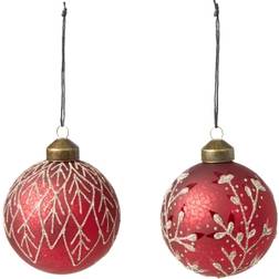 Speedtsberg Bauble With Leaves Red Julgranspynt 8cm