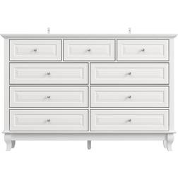 Lark Manor Hartsock White/Silver Chest of Drawer 55.1x37"