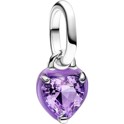 Pandora Chakra Heart Mini Dangle Charm - Silver/Purple