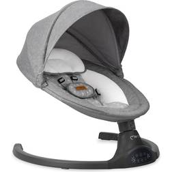 MoMi KENANI Mecedora para niños de hasta 9 kg, Plegable, con Mando a Distancia y Bluetooth para conectar al Smartphone, accionada por Pilas y Electricidad, con arnés de 5 Puntos,Visera Solar