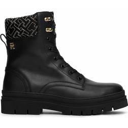 Tommy Hilfiger Monogram Cuff Leather Mid - Black