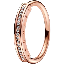 Pandora Signature ID Pavé Ring - Rose Gold/Transparent