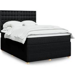 vidaXL Ramsäng Med Madrass Svart 140x200 cm Kontinentalsäng