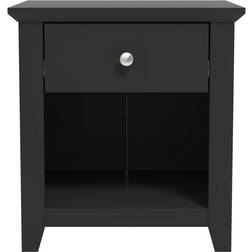 Wade Logan Tevrat Matt Black Bedside Table 16.8x19.3"