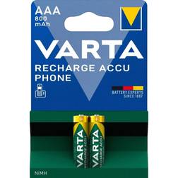 Varta Rechargeable Accu Phone AAA 800mAh Compatible 2-pack