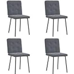 vidaXL Spisebordsstole 4 Stk Velour Mørkegrå Køkkenstol 4stk