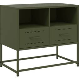 vidaXL Steel Olive Green TV Bench 68x60.5cm