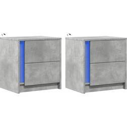 vidaXL Engineered Wood Concrete Gray Bedside Table 34x43cm